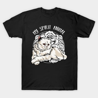 Persian Cat - My Spirit Animal - Cute Line-Art Cat T-Shirt